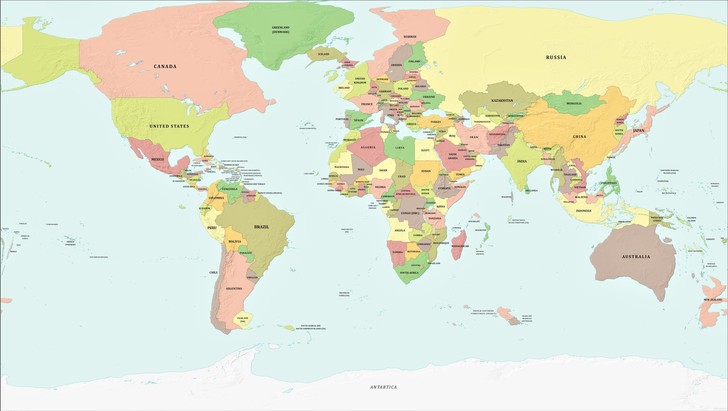 Как будет выглядеть карта мира, если уровень воды поднимется и опустится на 1000 метров